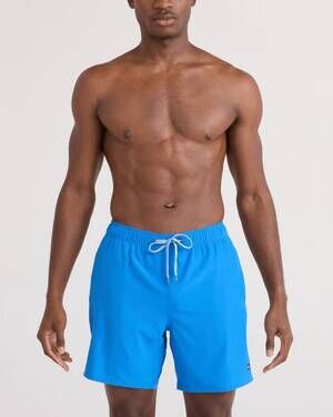 NEW SAXX oh buoy 2n1 volley 7" swim trunk in bold blue